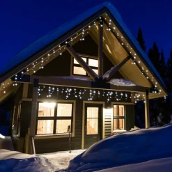 EMINZA Stalactite lumineuse 11 m 259 LED câble blanc Stars Blanc froid Blanc Froid - câble blanc Hot