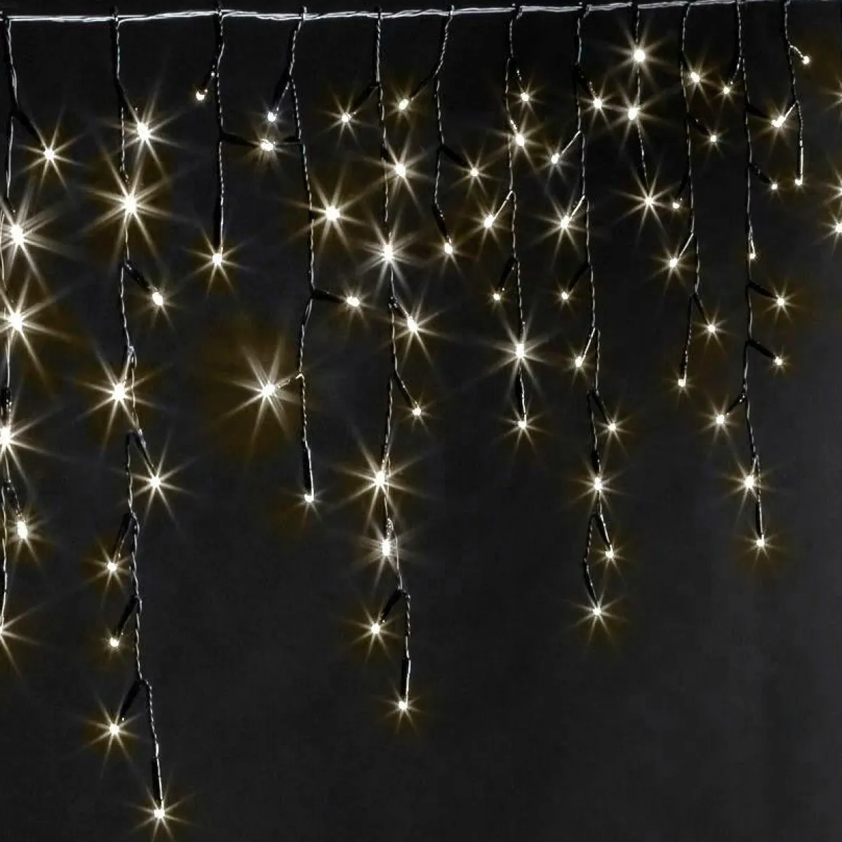 EMINZA Stalactite lumineuse 20 m 490 LED câble noir Stars Blanc chaud Blanc Chaud - câble noir Sale