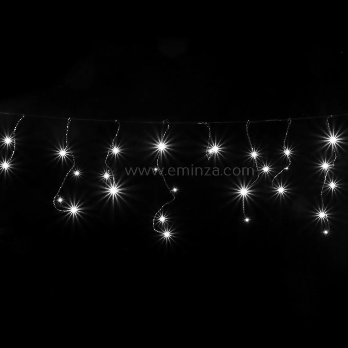EMINZA Stalactite lumineuse 11 m 259 LED câble noir Stars Blanc froid Blanc Froid - câble noir Outlet