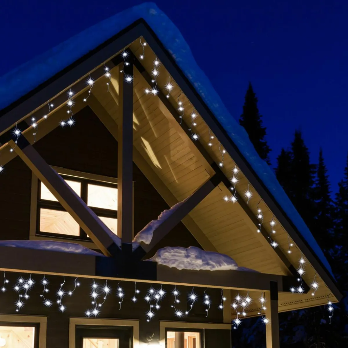EMINZA Stalactite lumineuse 17,80 m 720 LED câble transparent Stars Blanc froid Blanc Froid - câble transparent Discount
