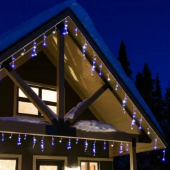EMINZA Stalactite lumineuse 7,50 m 175 LED câble blanc Stars Bicolore Bleu et blanc froid Bicolore Bleu / Blanc froid - câble blanc Discount