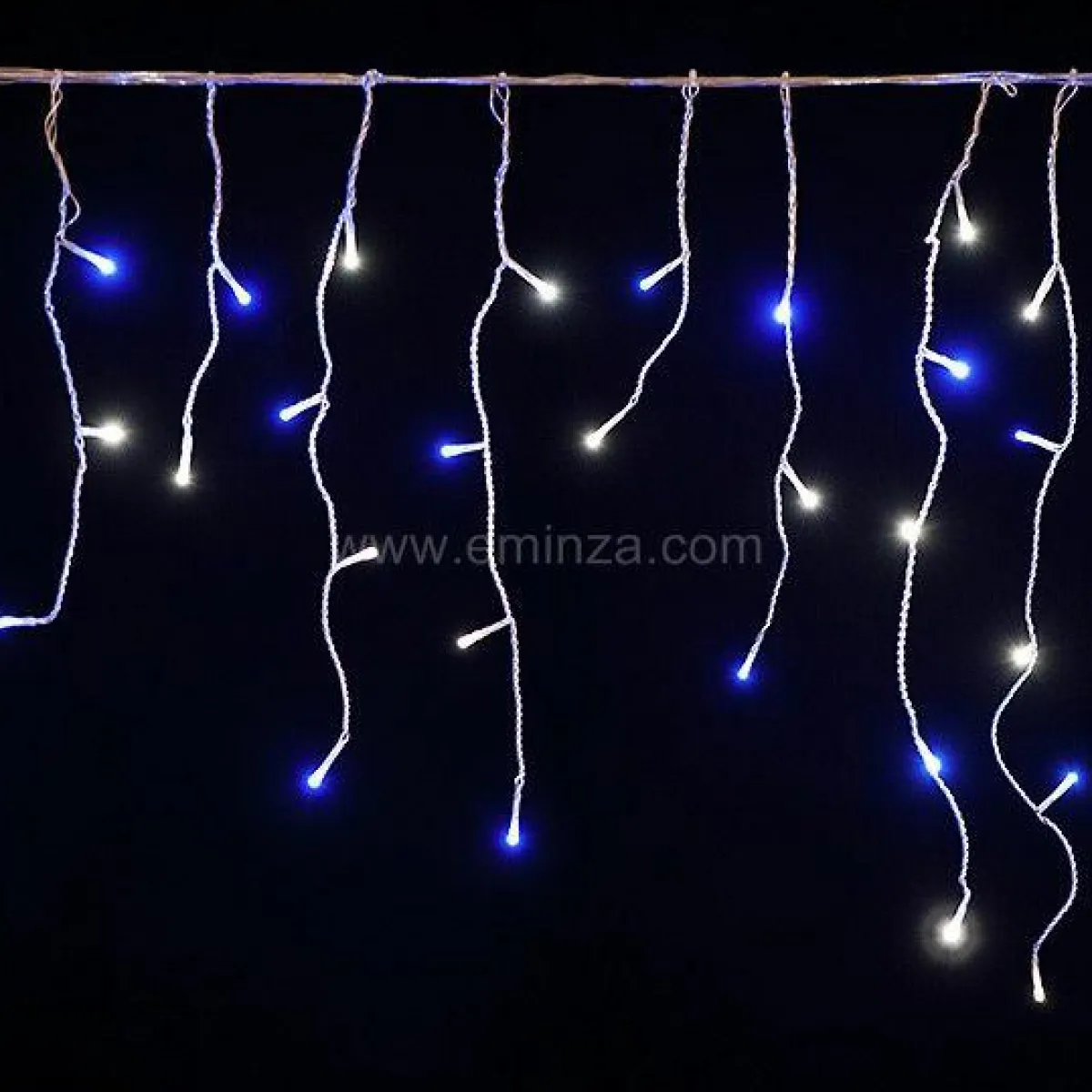 EMINZA Stalactite lumineuse 7,50 m 175 LED câble blanc Stars Bicolore Bleu et blanc froid Bicolore Bleu / Blanc froid - câble blanc Discount