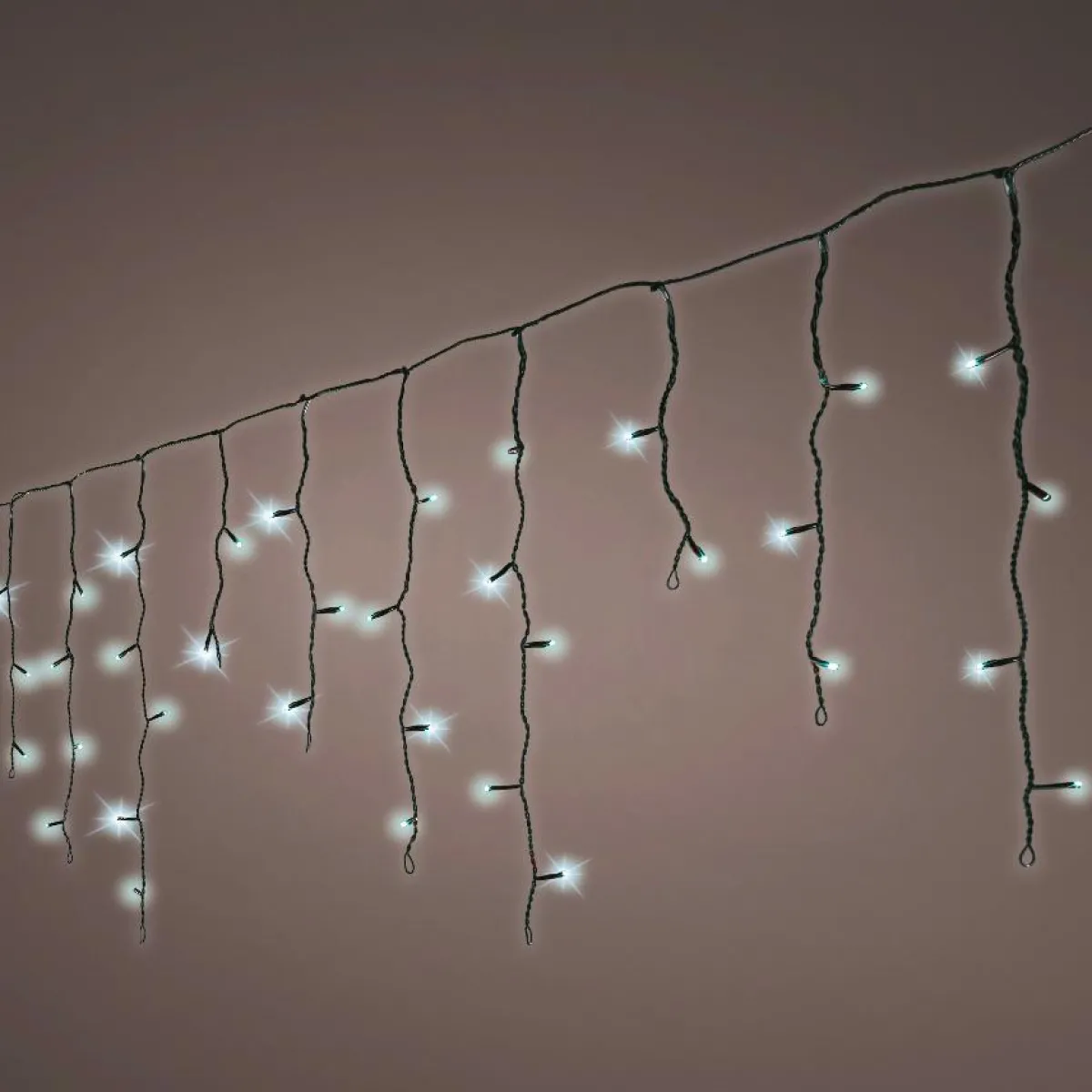 EMINZA Stalactite lumineuse 20 m 490 LED câble noir Stars Blanc froid Blanc Froid - câble noir Clearance