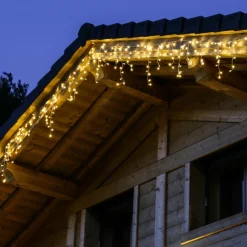 EMINZA Stalactite lumineuse 20 m 490 LED câble blanc Stars Blanc chaud Blanc Chaud - câble blanc Outlet