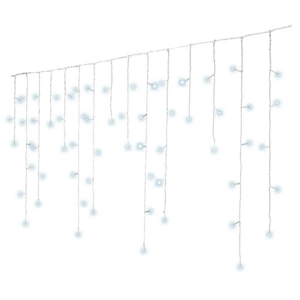 EMINZA Stalactite lumineuse 30 m 900 LED Stars Grande hauteur XL Timer Blanc froid Blanc Froid - câble blanc