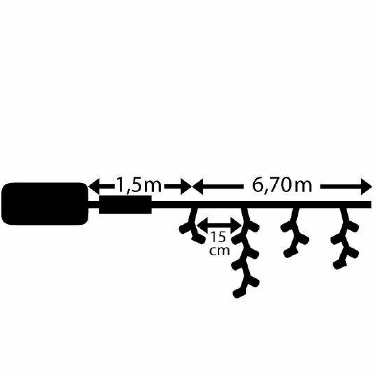 KAEMINGK Stalactite lumineuse à piles 7 m 192 LED Durawise Blanc froid Best