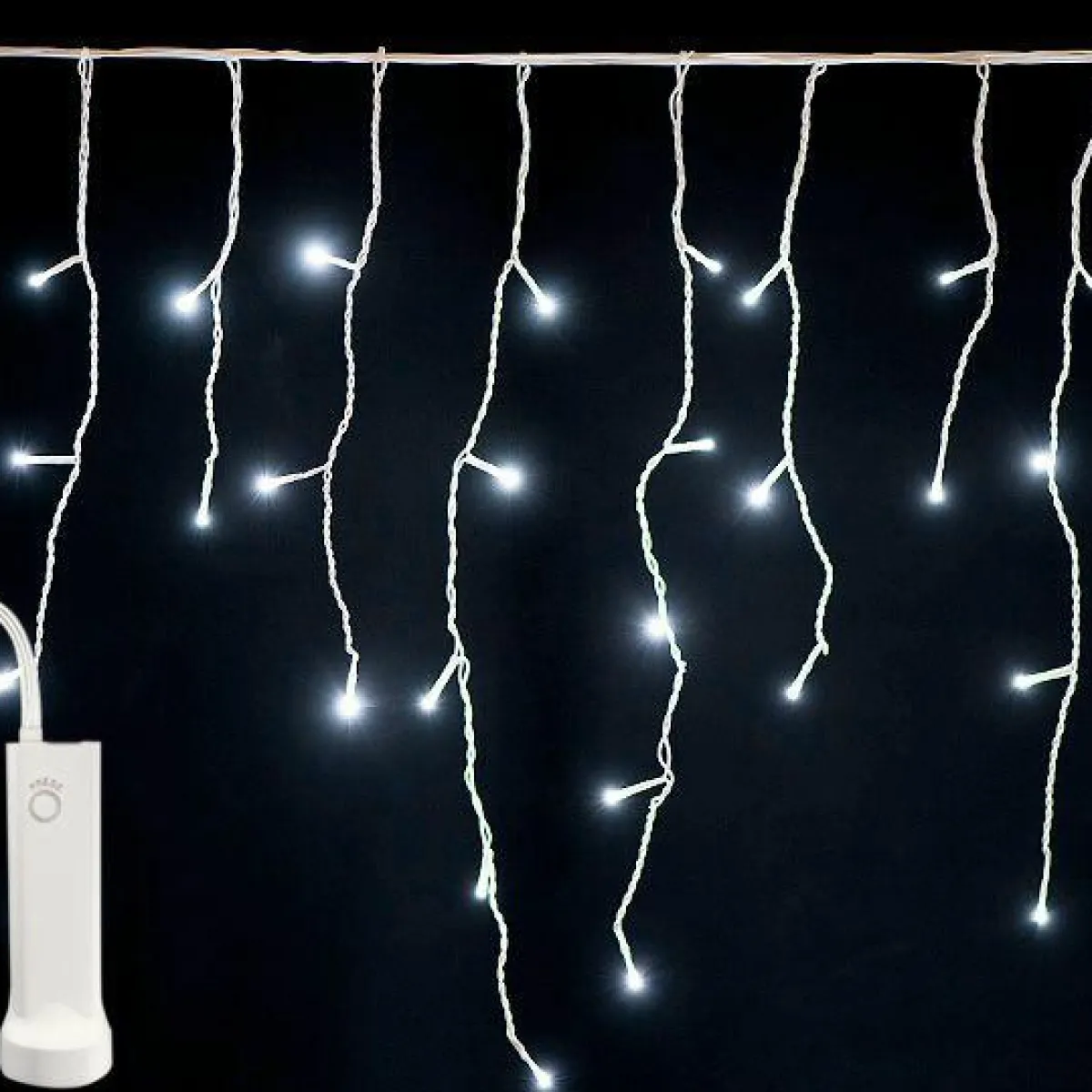 KAEMINGK Stalactite lumineuse à piles 14 m 384 LED câble blanc Durawise Blanc froid Discount