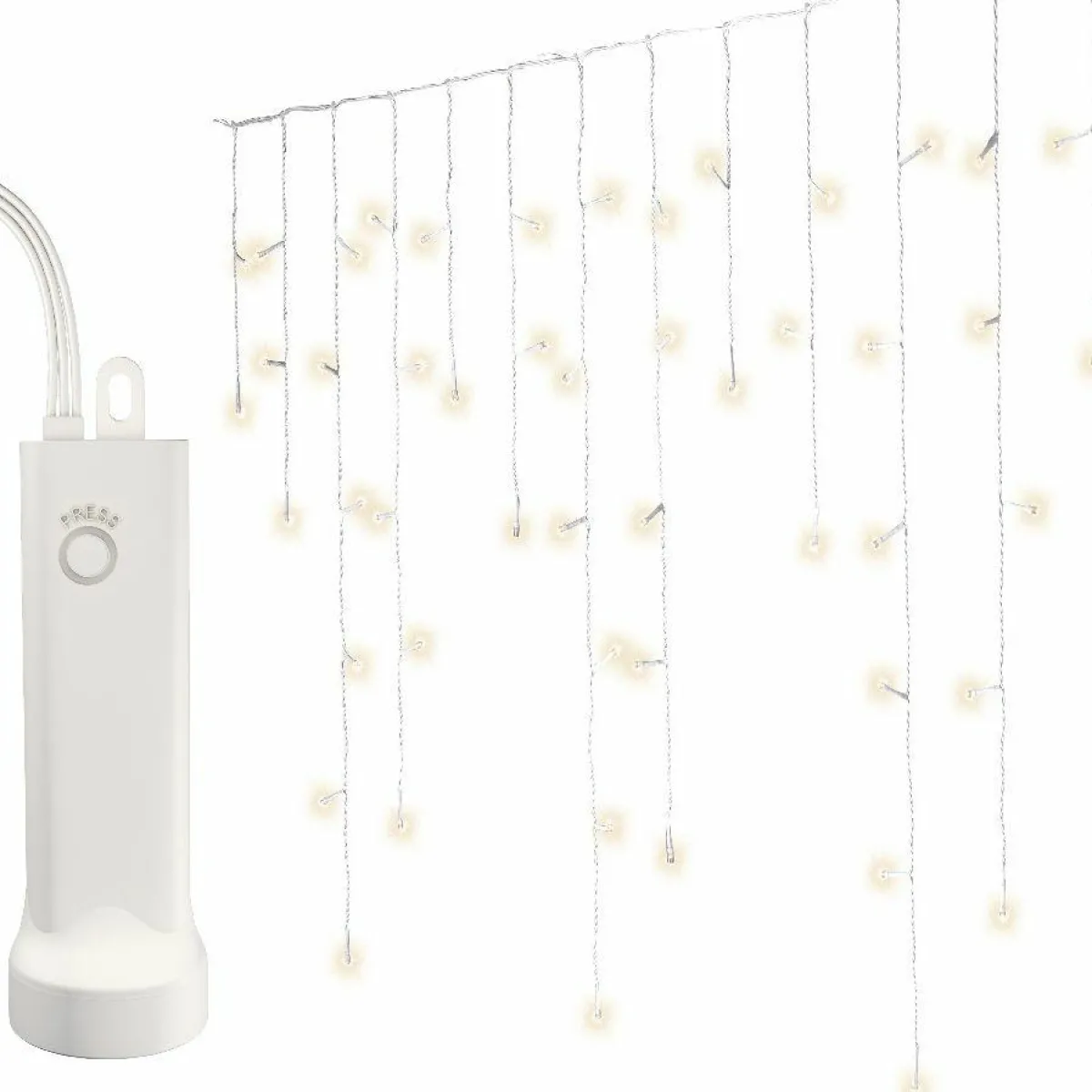 KAEMINGK Stalactite lumineuse à piles 14 m 384 LED câble blanc Durawise Blanc chaud New