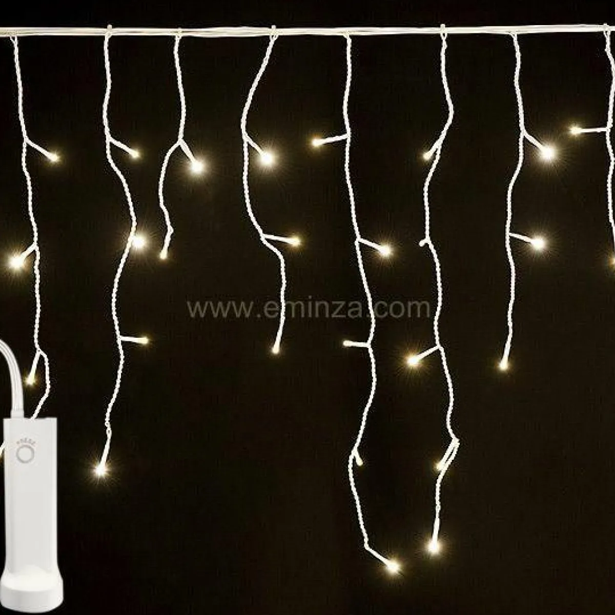 KAEMINGK Stalactite lumineuse à piles 7 m 192 LED Durawise Blanc chaud Discount