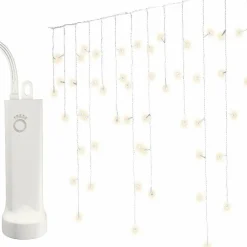 KAEMINGK Stalactite lumineuse à piles 7 m 192 LED Durawise Blanc chaud Discount