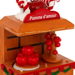 JJA Stand lumineux et animé à piles (H11 cm) Pomme d'amour Multicolore New