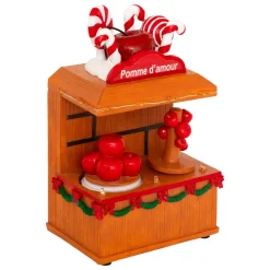 JJA Stand lumineux et animé à piles (H11 cm) Pomme d'amour Multicolore New