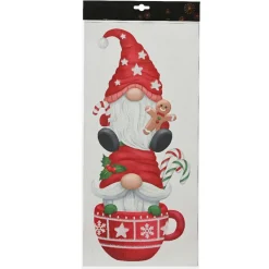 KAEMINGK Sticker de Noël pour fenêtre Tasse et Lutins gourmands Rouge New