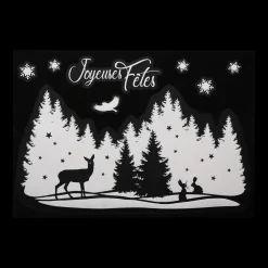 FEERIC LIGHTS Sticker de Noël pour fenêtre Paysage pailleté Blanc Sale