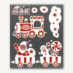 JJA Sticker vitrostatique pour fenêtre floqué (28 x 34 cm) Train de Noël Rouge Clearance