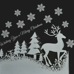 CHRISTMAS DREAM Stickers de Noël pour fenêtre Paysage Merry Christmas Gris New