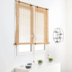 LUANCE Store enrouleur à baguettes (60 x 180 cm) Bambou Naturel Sable New