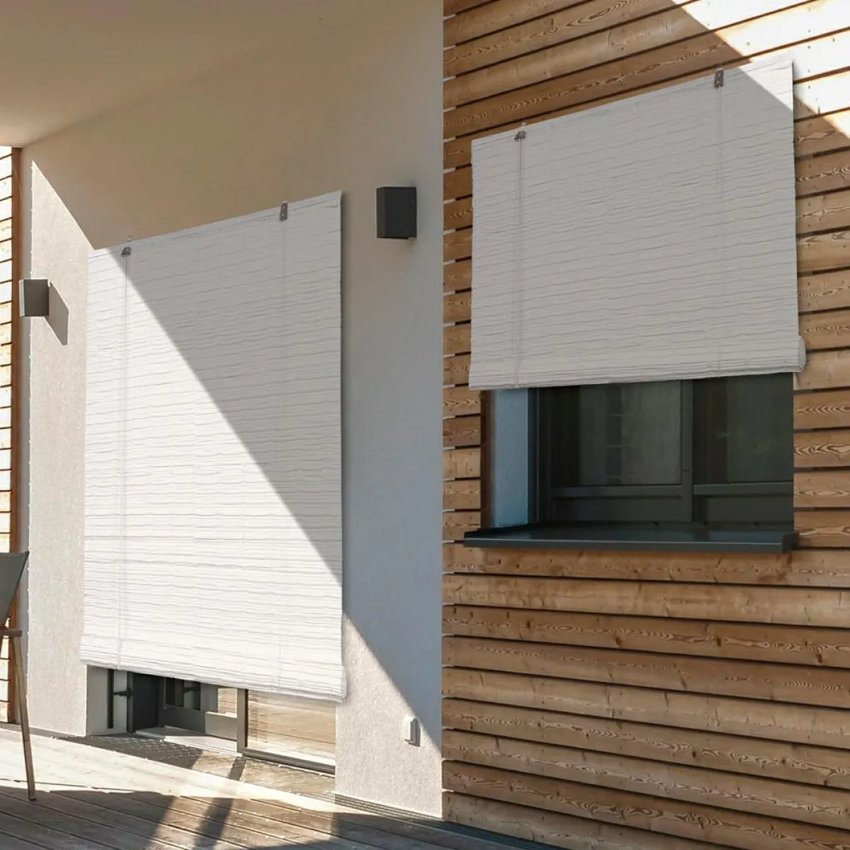 LUANCE Store enrouleur extérieur effet rotin (90 x 180 cm) Tanoa Blanc Clearance