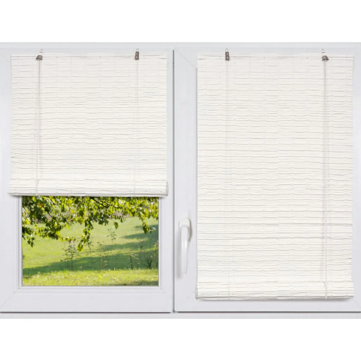 LUANCE Store enrouleur extérieur effet rotin (150 x 180 cm) Tanoa Blanc Outlet
