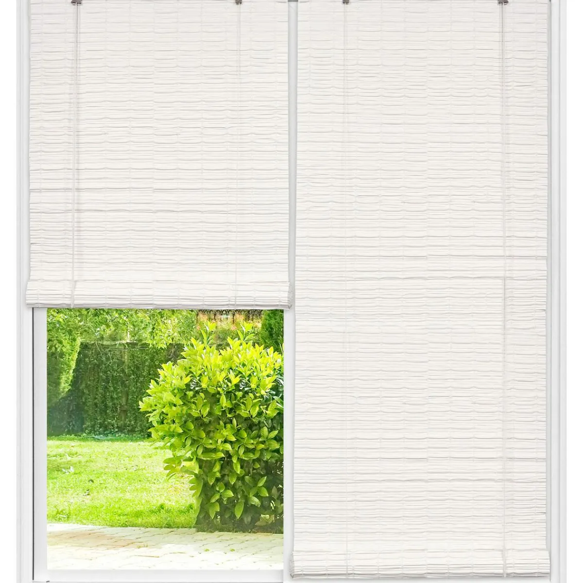 LUANCE Store enrouleur extérieur effet rotin (200 x 200 cm) Tanoa Blanc Outlet
