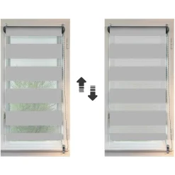 LUANCE Store enrouleur Jour / Nuit (45 x 90 cm) Gris clair Online