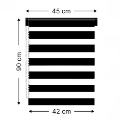LUANCE Store enrouleur Jour / Nuit (45 x 90 cm) Gris clair Online
