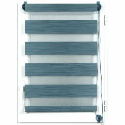 LUANCE Store enrouleur Jour / Nuit (60 x 180 cm) chiné Bleu Outlet