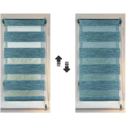 LUANCE Store enrouleur Jour / Nuit (45 x 90 cm) chiné Bleu Online