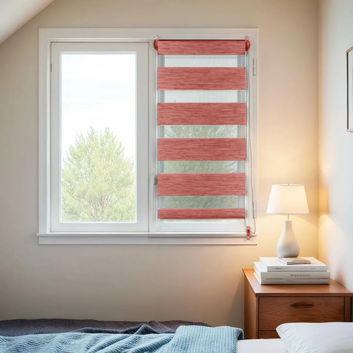LUANCE Store enrouleur Jour / Nuit (45 x 90 cm) Terracotta Best