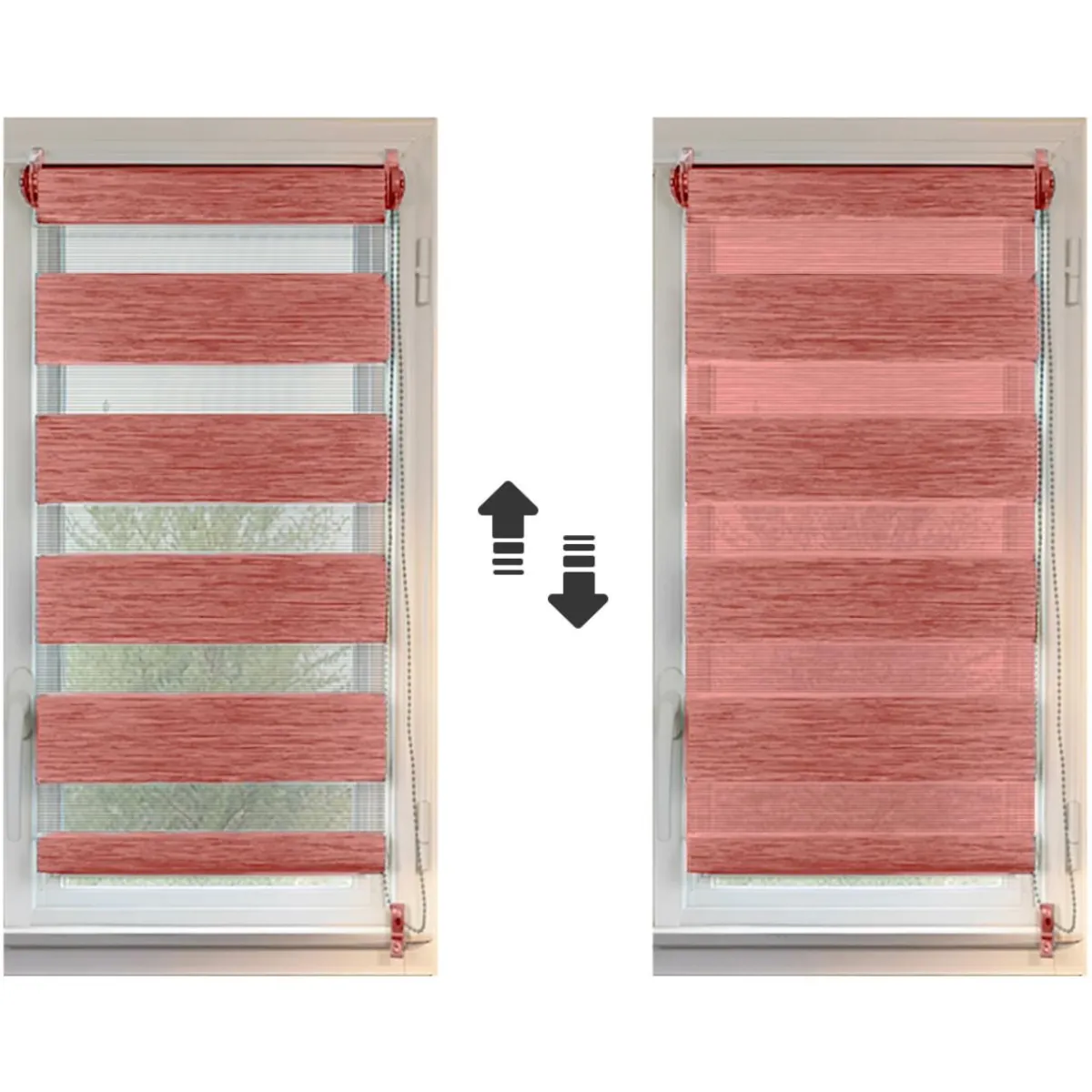 LUANCE Store enrouleur Jour / Nuit (45 x 90 cm) Terracotta Best