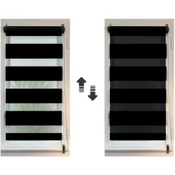 LUANCE Store enrouleur Jour / Nuit (60 x 90 cm) Noir