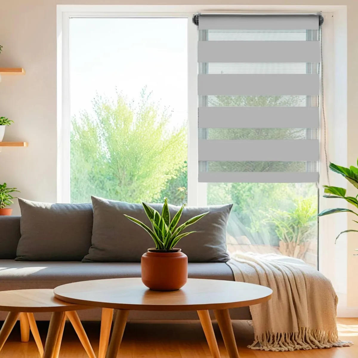 LUANCE Store enrouleur Jour / Nuit (45 x 180 cm) Gris clair Clearance