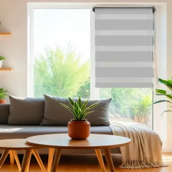 LUANCE Store enrouleur Jour / Nuit (45 x 180 cm) Gris clair Clearance