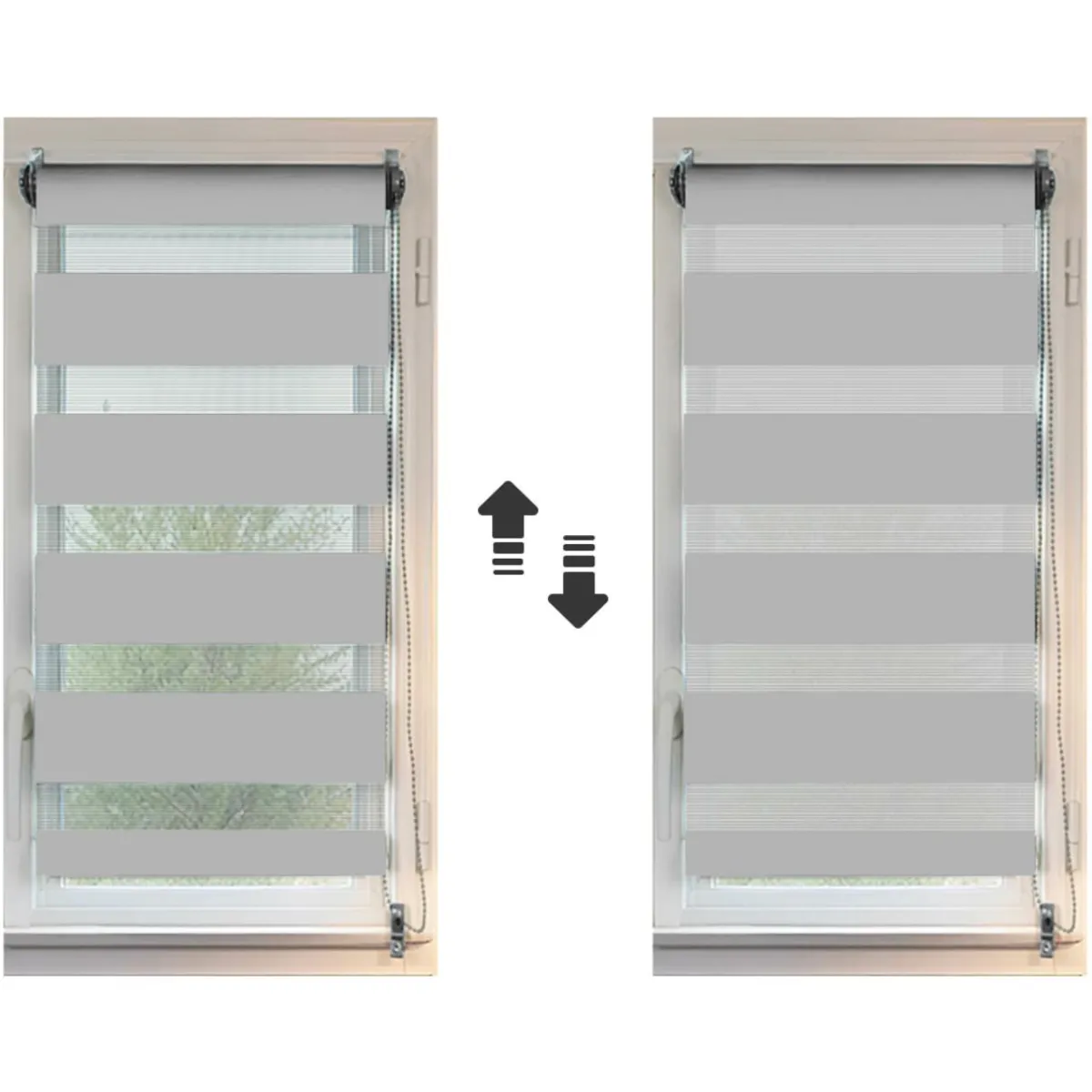 LUANCE Store enrouleur Jour / Nuit (45 x 180 cm) Gris clair Clearance