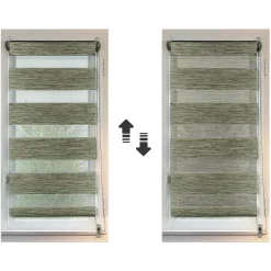 LUANCE Store enrouleur Jour / Nuit (60 x 90 cm) chiné Vert Best