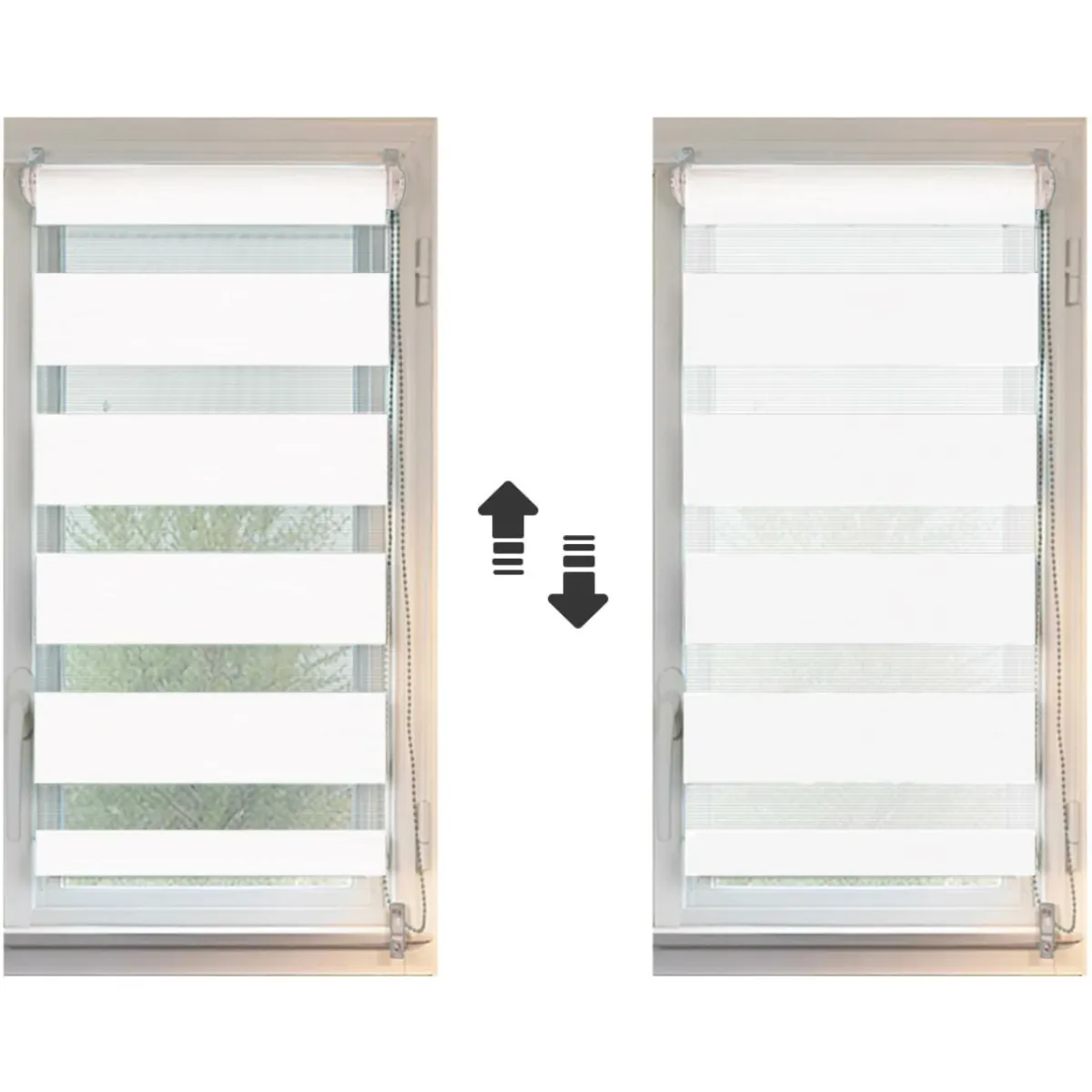 LUANCE Store enrouleur Jour / Nuit (45 x 90 cm) Blanc New