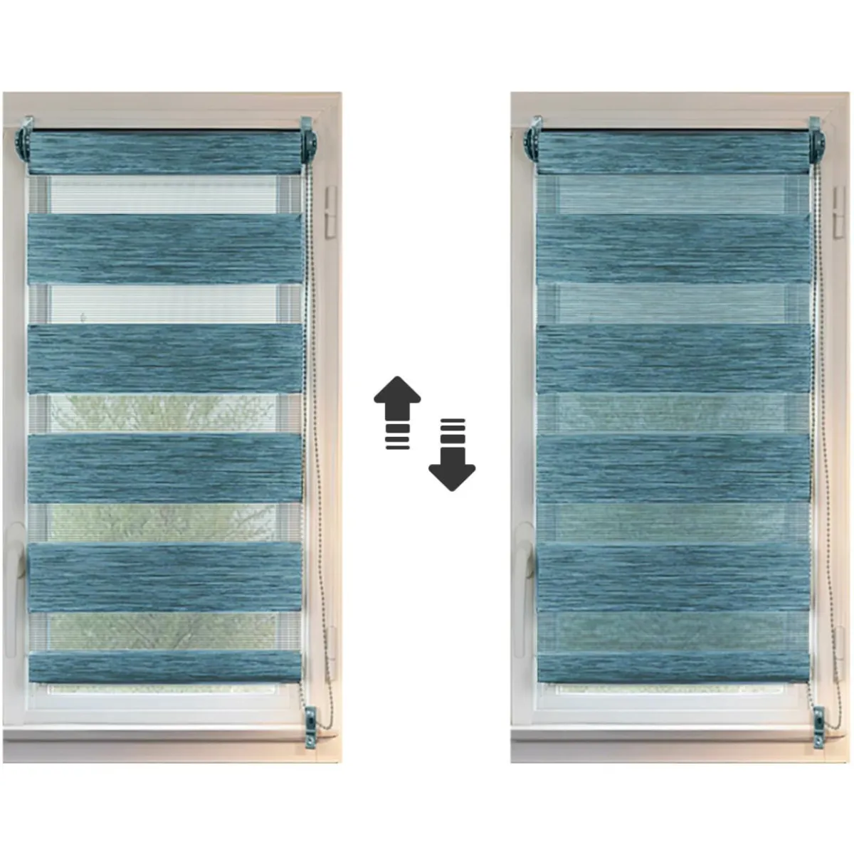 LUANCE Store enrouleur Jour / Nuit (75 x 180 cm) Bleu Sale