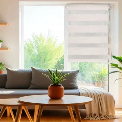 LUANCE Store enrouleur Jour / Nuit (75 x 250 cm) Beige chiné Best