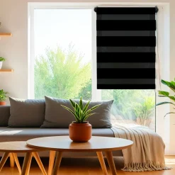 LUANCE Store enrouleur Jour / Nuit (75 x 180 cm) Noir Clearance