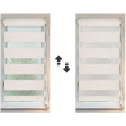LUANCE Store enrouleur Jour / Nuit (90 x 250 cm) Beige chiné Hot