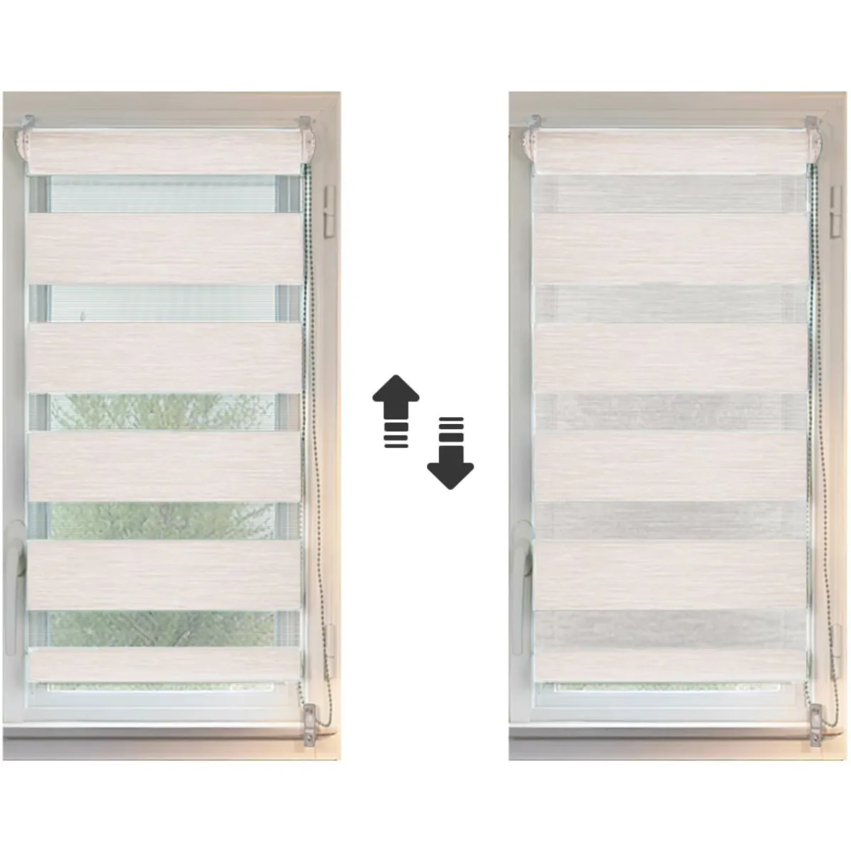 LUANCE Store enrouleur Jour / Nuit (90 x 250 cm) Beige chiné Hot