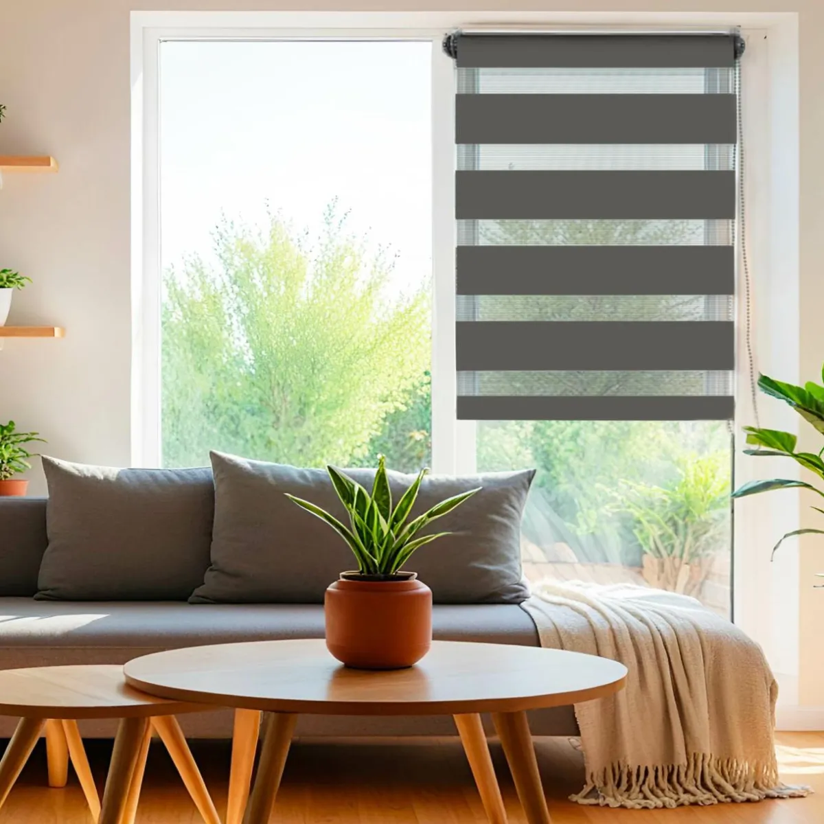 LUANCE Store enrouleur Jour/Nuit (45 x 180 cm) Gris Anthracite Online