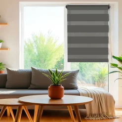 LUANCE Store enrouleur Jour/Nuit (45 x 180 cm) Gris Anthracite Online