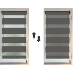 LUANCE Store enrouleur Jour/Nuit (45 x 180 cm) Gris Anthracite Online