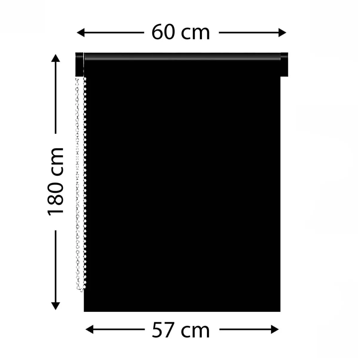 LUANCE Store enrouleur tamisant (60 x 180 cm) Rayures Noir Outlet