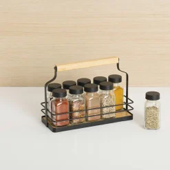 5 Five Simply Smart Support à épices 10 pots (21 x 9 x H16 cm) Easy kitchen Noir New