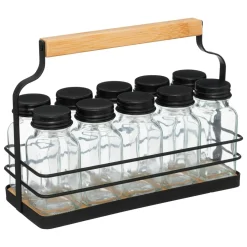 5 Five Simply Smart Support à épices 10 pots (21 x 9 x H16 cm) Easy kitchen Noir New
