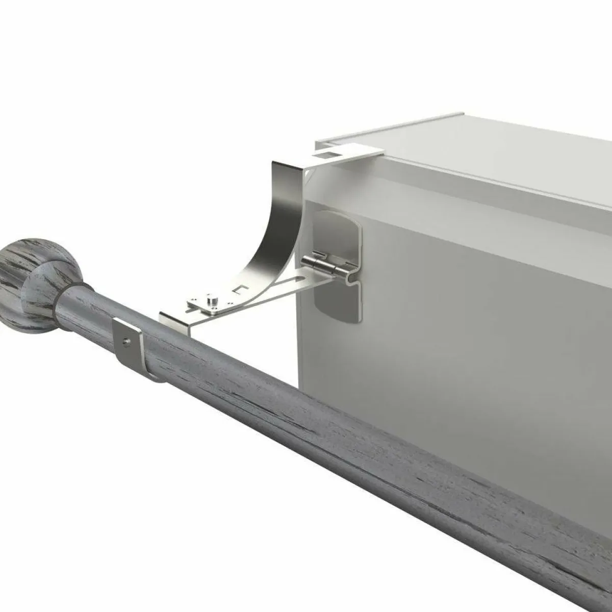 LUANCE Support à tringle pour caisson de volet roulant (L135 / D20 mm) satiné Noir Sale