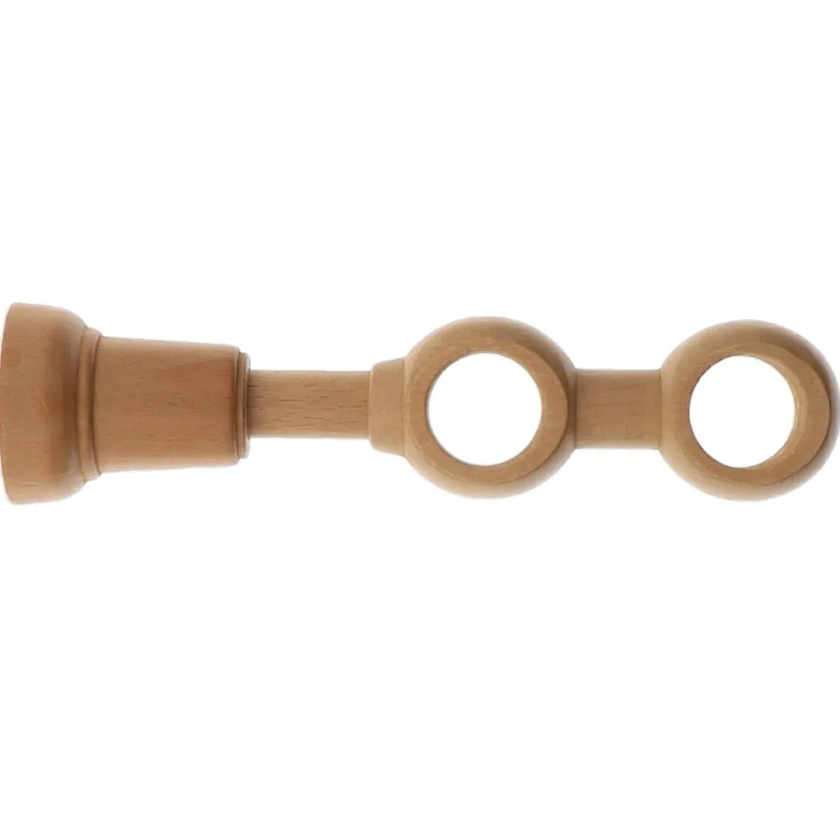 LUANCE Support tringle double fixe bois (L21.5 cm /D28 mm) Nils Vernis Beige Hot