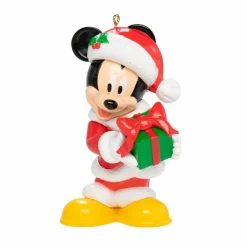 CHRISTMAS INSPIRATIONS Suspension de fête (H9 cm) Disney Mickey cadeau Rouge Hot